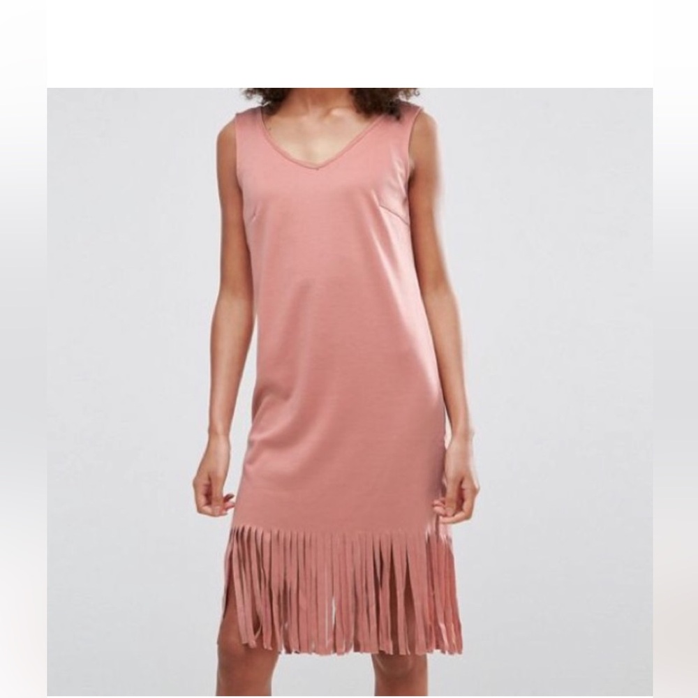 Vila /European label /Asos fringe hem coral dress NWT
